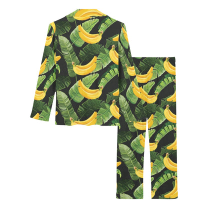 Banana Pattern Print Design BA01 Women's Long Pajama Set