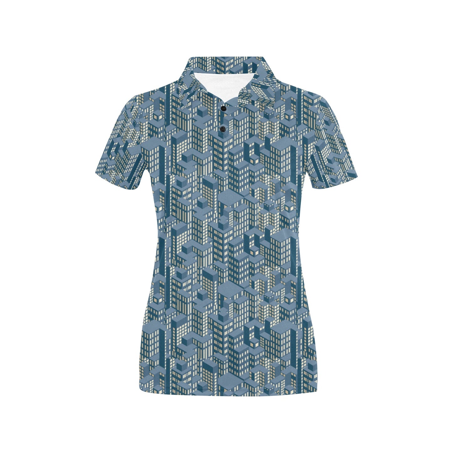 City  Pattern Print Design 01 Women's Polo Shirt