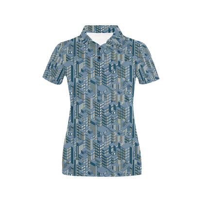 City  Pattern Print Design 01 Women's Polo Shirt