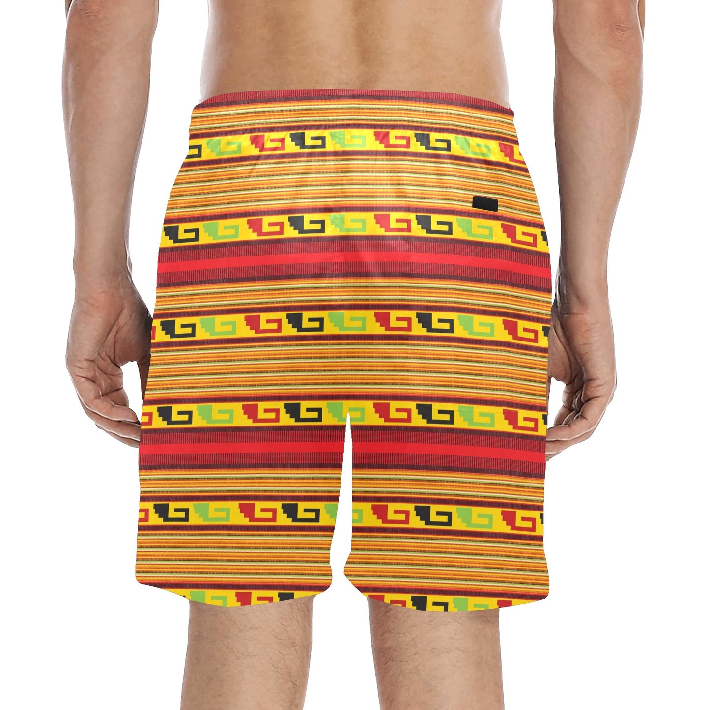 Mexican Blanket Ornament Print Pattern Men's Swim Trunks Beach Shorts