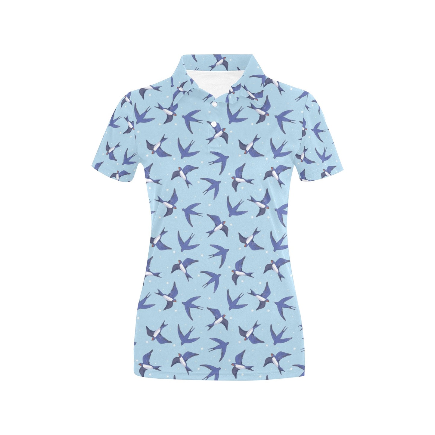 Swallow Bird Pattern Print Design 06 Women's Polo Shirt