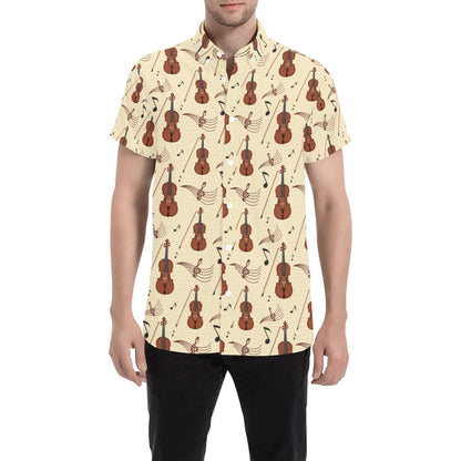 Cello Print Design LKS402 Men Short Sleeve Button Up Shirt