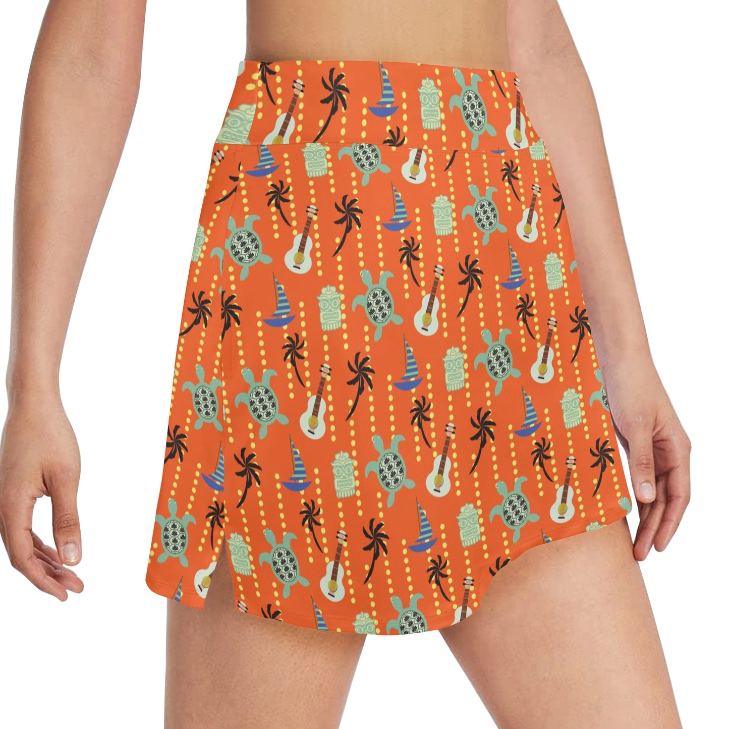 Ukulele Print Design LKS402 17" Golf & Pickleball Skort with Pockets