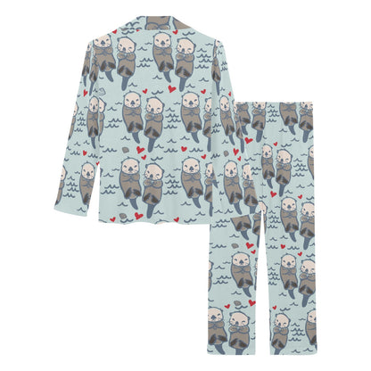 Sea Otter Pattern Print Design 03 Women's Long Pajama Set