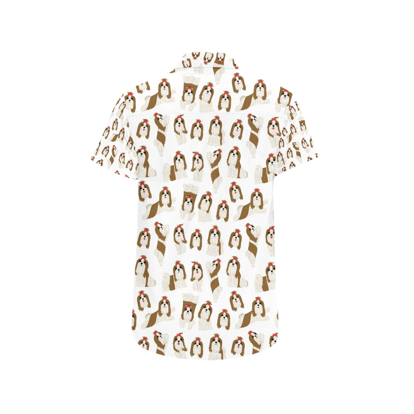 Shih Tzu Print Design LKS302 Men Short Sleeve Button Up Shirt
