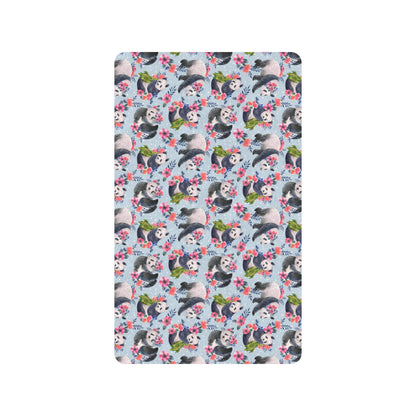 Panda Bear Flower Design Themed Print Rubber Doormat