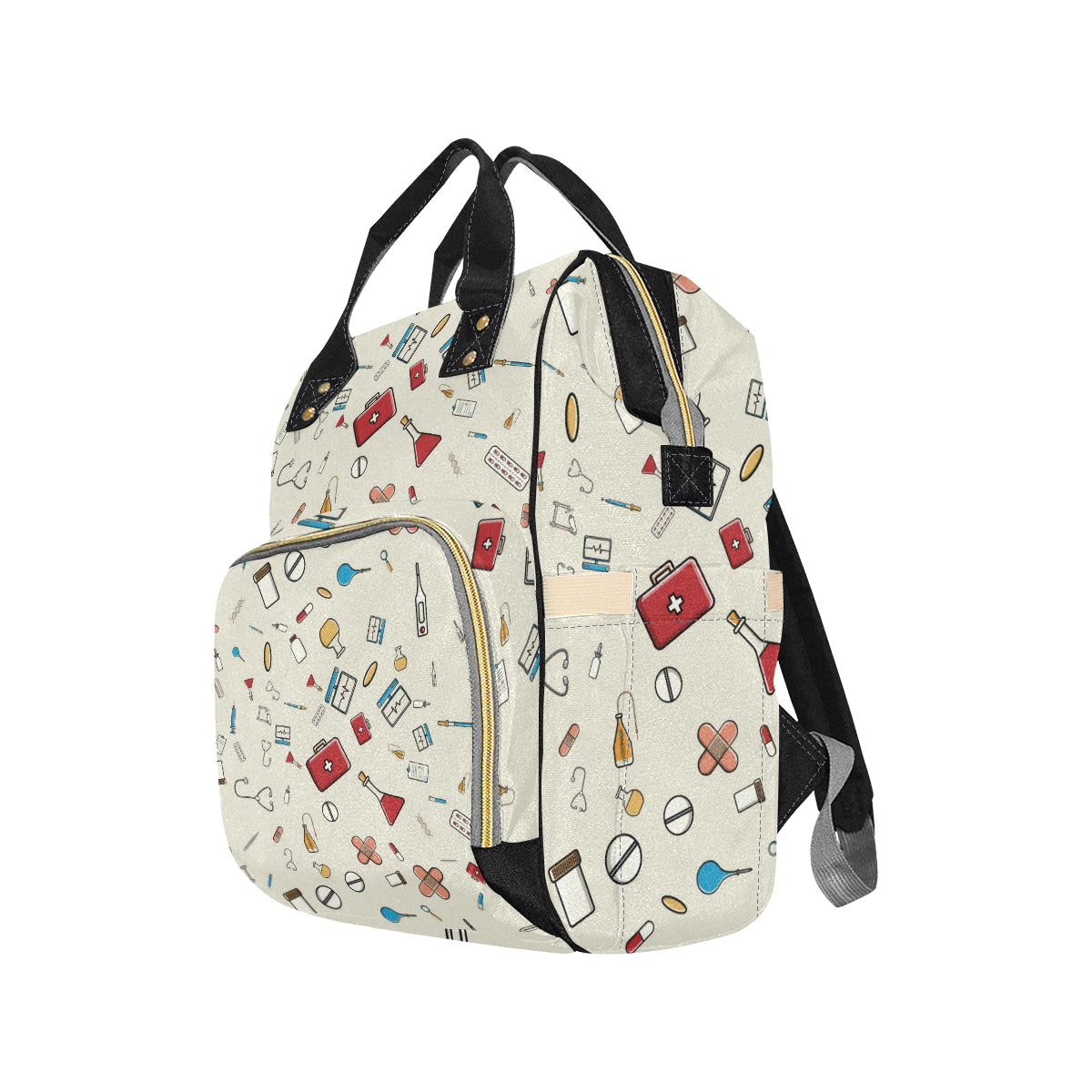 Nurse Pattern Print Design A04 Diaper Bag Backpack