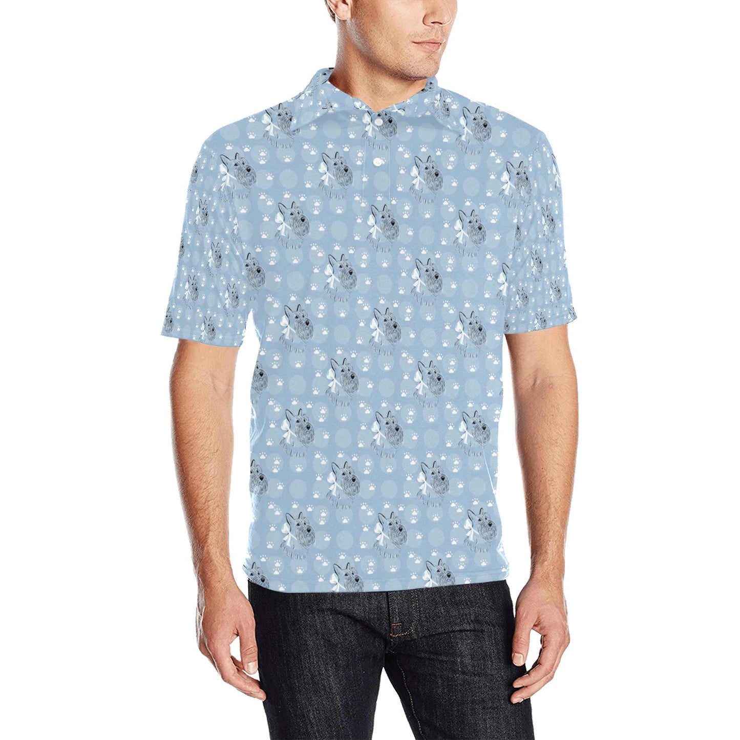 Scottish Terriers Print Design LKS308 Men Polo Shirt