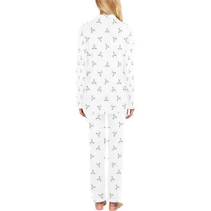 Hockey Print Design LKS304 Women's Long Pajama Set