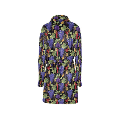 Grape Pattern Print Design GP05 Women's Fleece Robe
