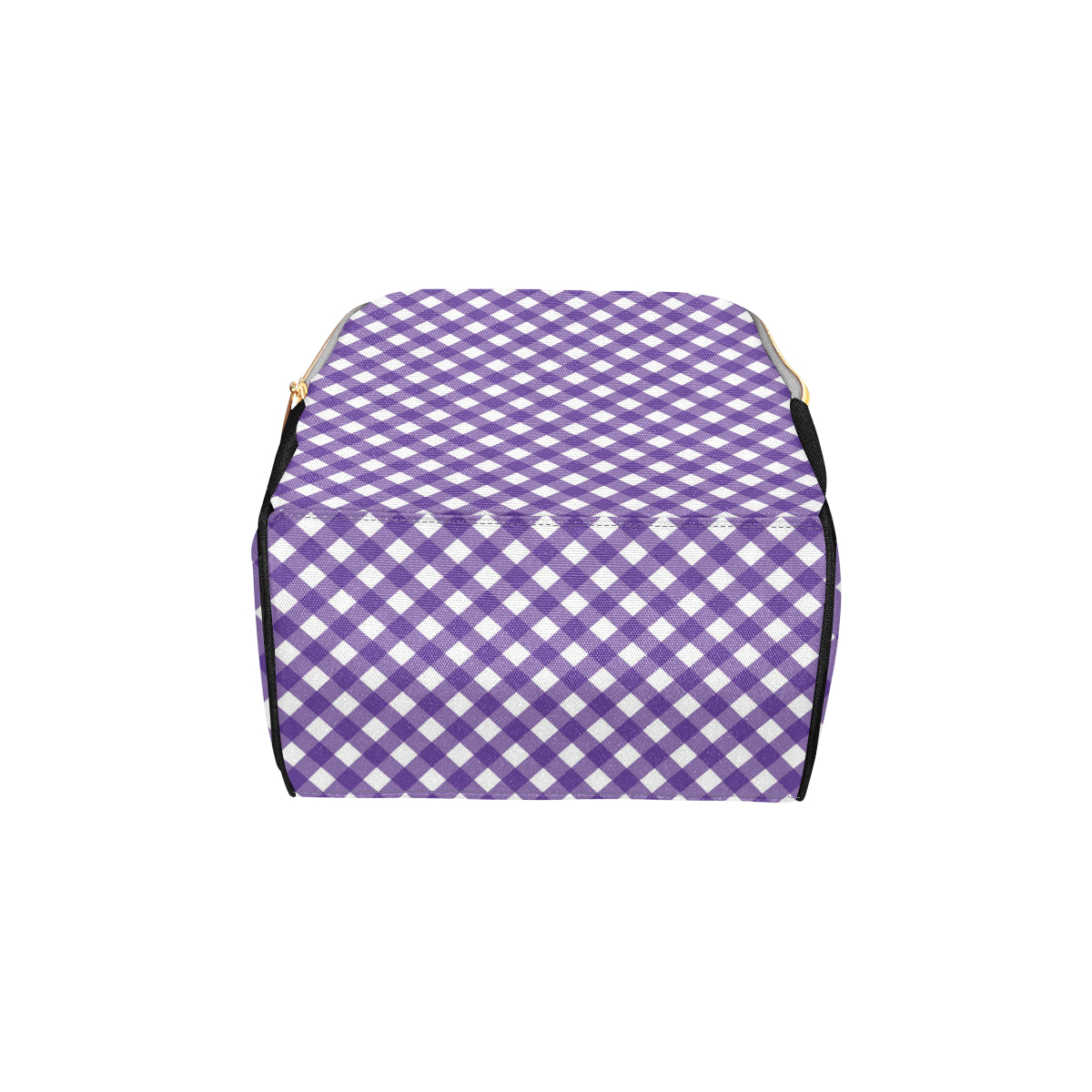 Gingham Purple Pattern Print Design 03 Diaper Bag Backpack