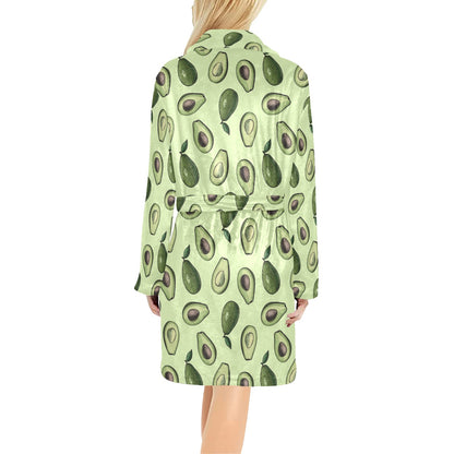 Avocado Pattern Print Design 02 Women's Fleece Robe
