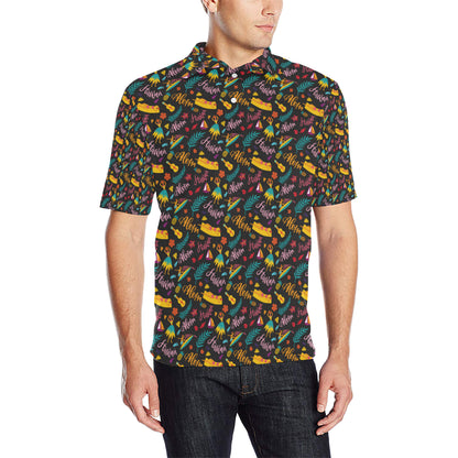 Aloha Hawaii Summer Design Themed Print Men Polo Shirt