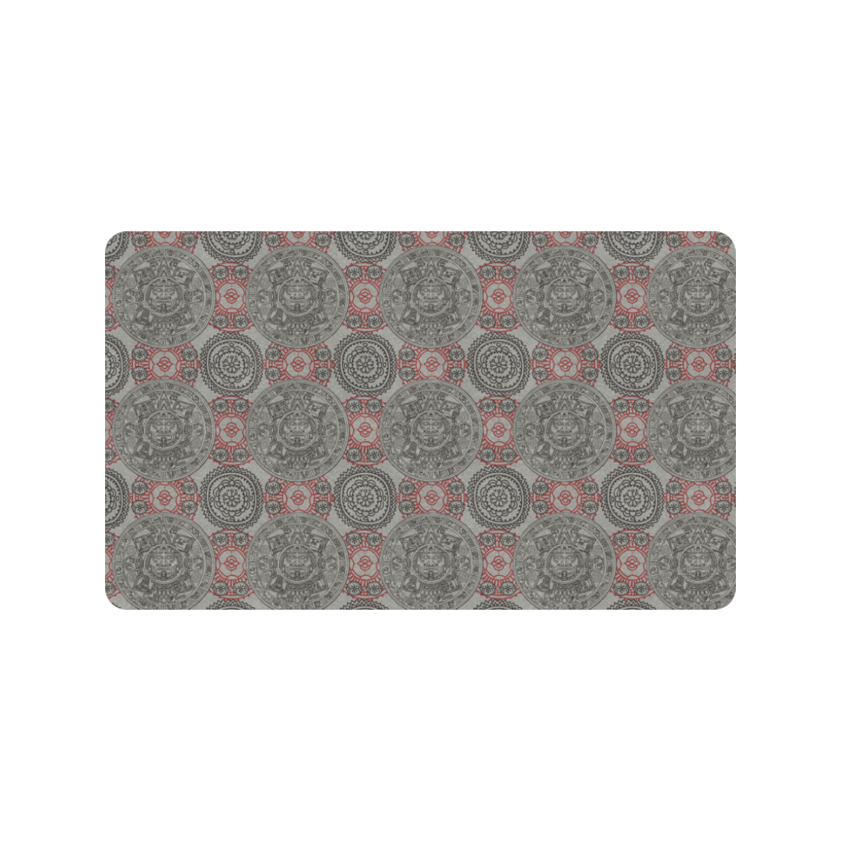 Calendar Aztec Style Print Pattern Rubber Doormat