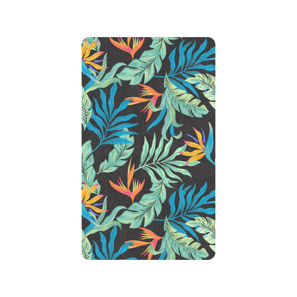 Tropical Palm Leaves Hawaiian Flower Rubber Doormat