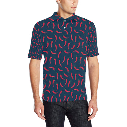 Chilli Pepper Pattern Print Design 03 Men Polo Shirt