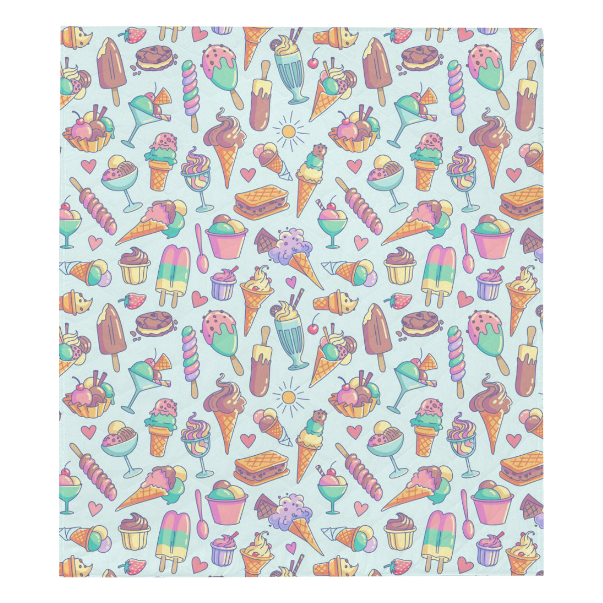 Ice Cream Pattern Print Design IC02 Premium Quilt