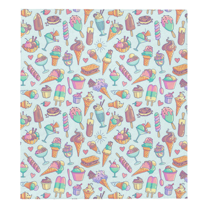 Ice Cream Pattern Print Design IC02 Premium Quilt