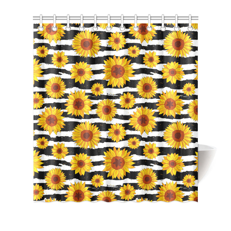 Sunflower Pattern Print Design SF010 Shower Curtain