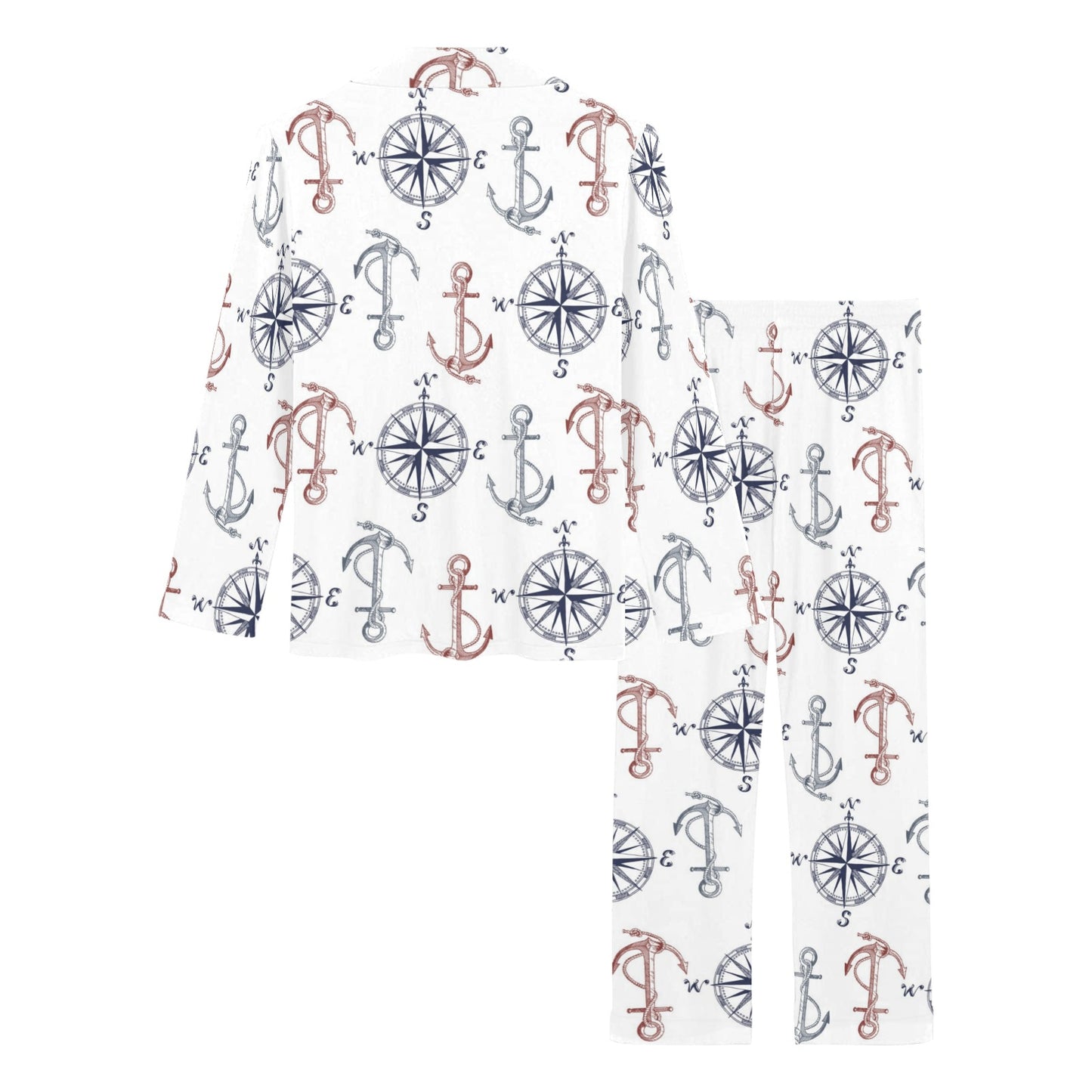 Anchor Pattern Print Design 06 Women's Long Pajama Set