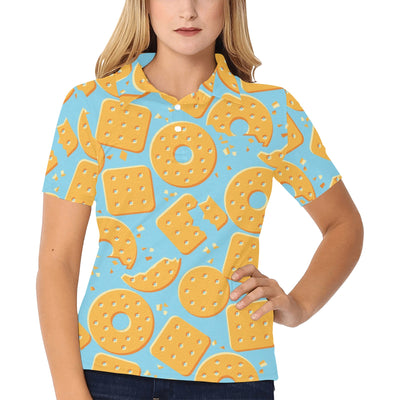 Cracker Pattern Print Design 02 Women's Polo Shirt