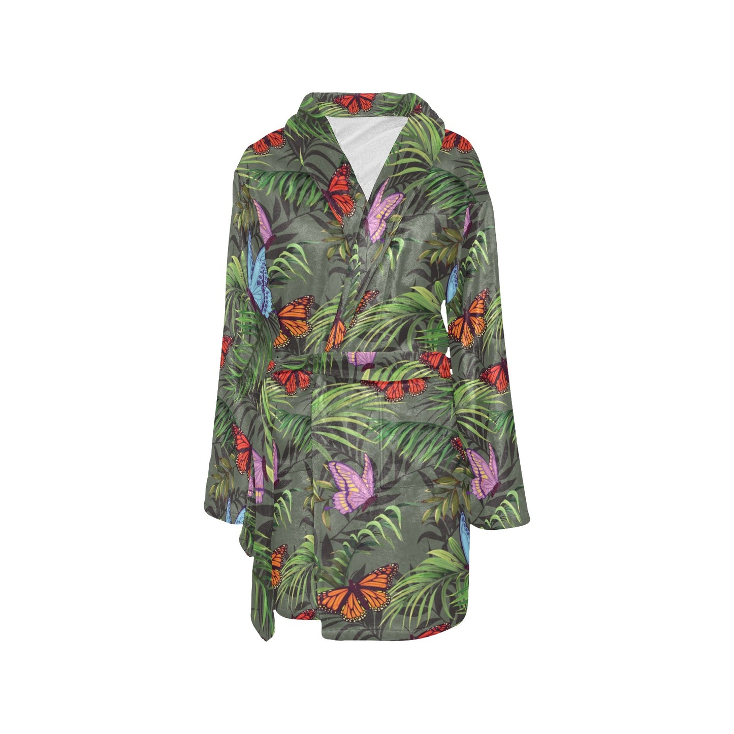 Monarch Butterfly Pattern Print Design 04 Women's Fleece Robe