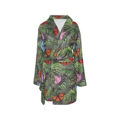 Monarch Butterfly Pattern Print Design 04 Women's Fleece Robe