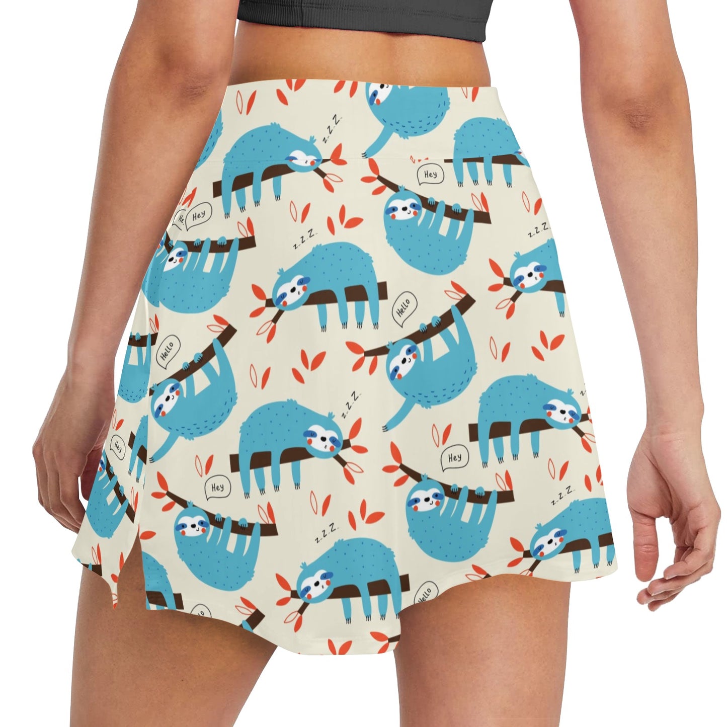 Sloth Print Design LKS3011 17" Golf & Pickleball Skort with Pockets