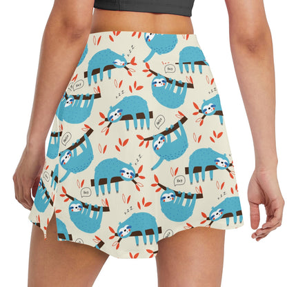 Sloth Print Design LKS3011 17" Golf & Pickleball Skort with Pockets