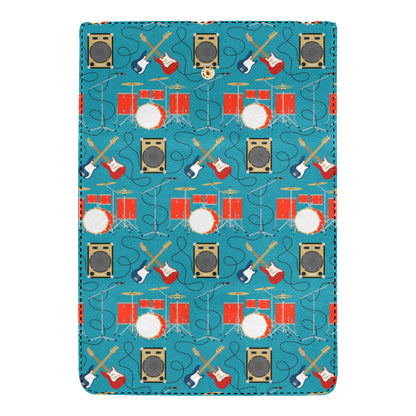 Drum Set Guitar Pattern Print Design 02 Women's Trifold Wallet