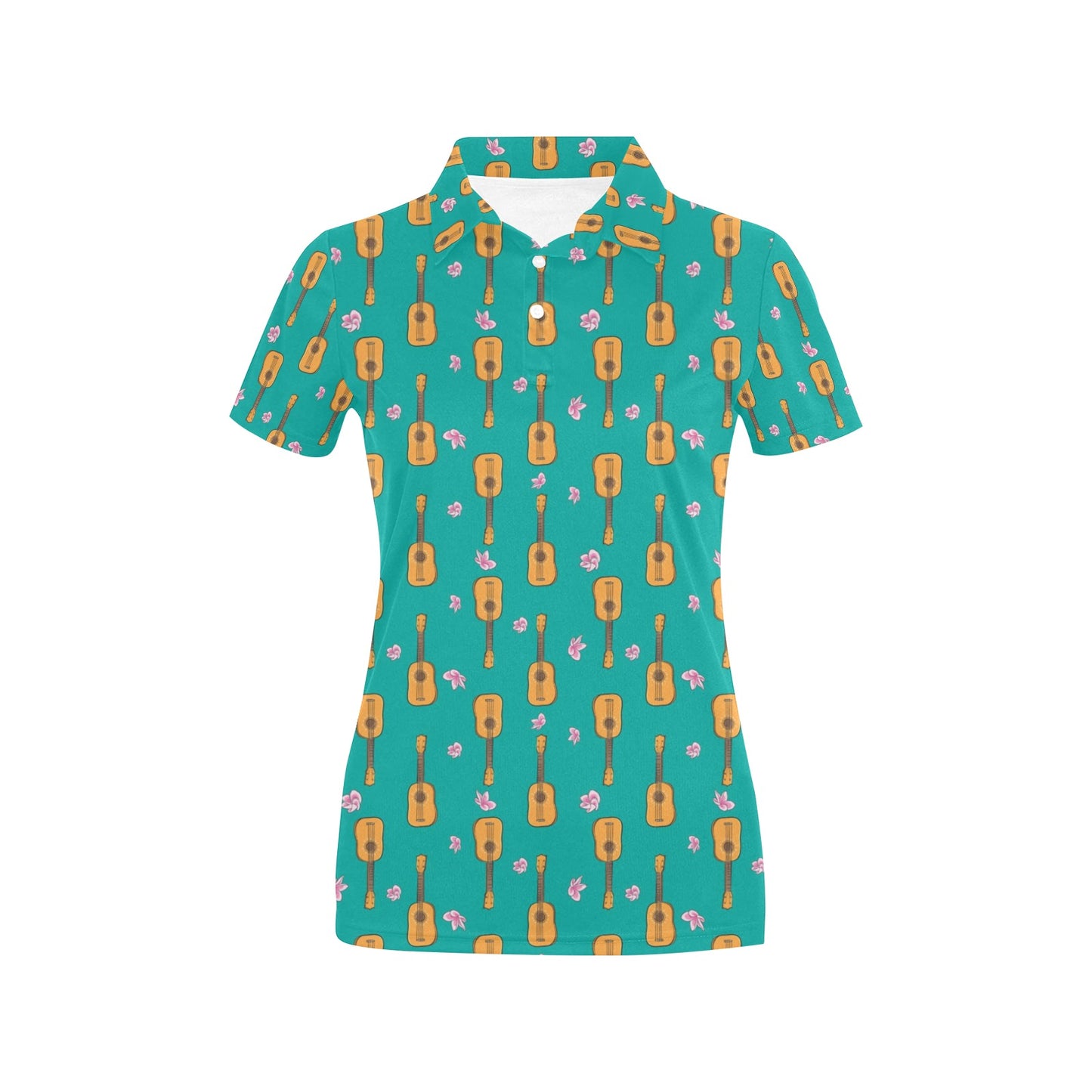 Ukulele Print Design LKS403 Women's Polo Shirt