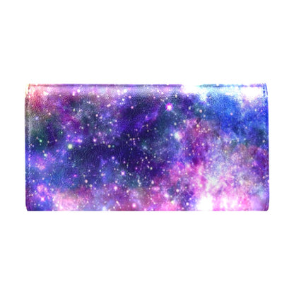 Galaxy Night Stardust Space Print Women's Trifold Wallet