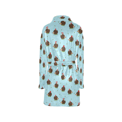 Hedgehog Print Design LKS402 Women's Fleece Robe
