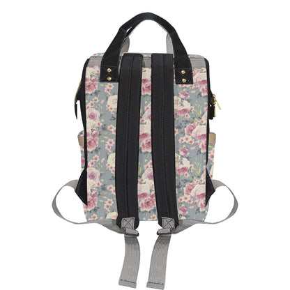 Peony Pattern Print Design PE05 Diaper Bag Backpack