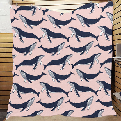 Humpback Whale Pattern Print Design 02 Premium Quilt