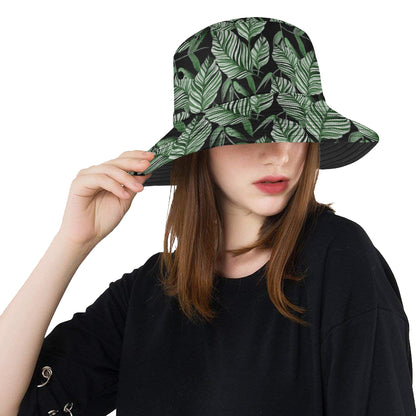 Palm Leaves Pattern Print Design PL09 Unisex Bucket Hat