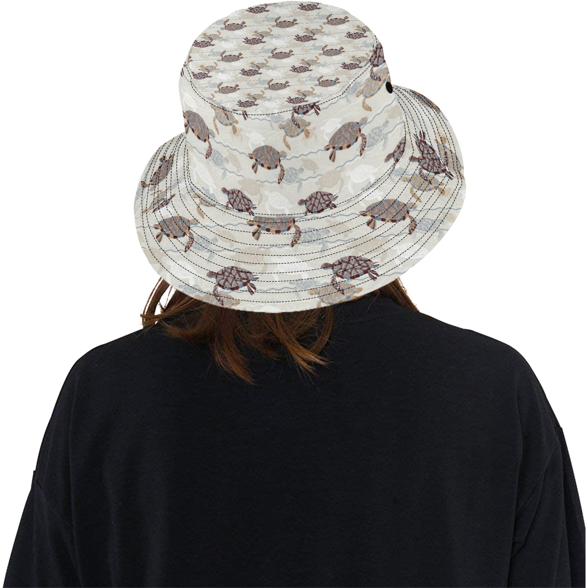 Sea Turtle Pattern Print Design T07 Unisex Bucket Hat