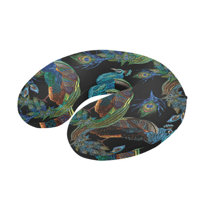 Peacock Pattern Print Design A04 U-Shaped Travel Neck Pillow