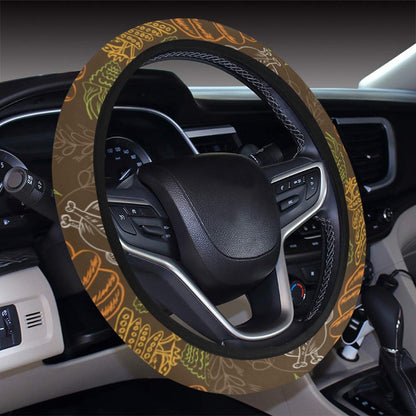 Thanksgiving Print Design LKS301 Steering Wheel Cover with Elastic Edge