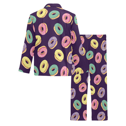 Donut Pattern Print Design DN08 Men's Long Pajama Set
