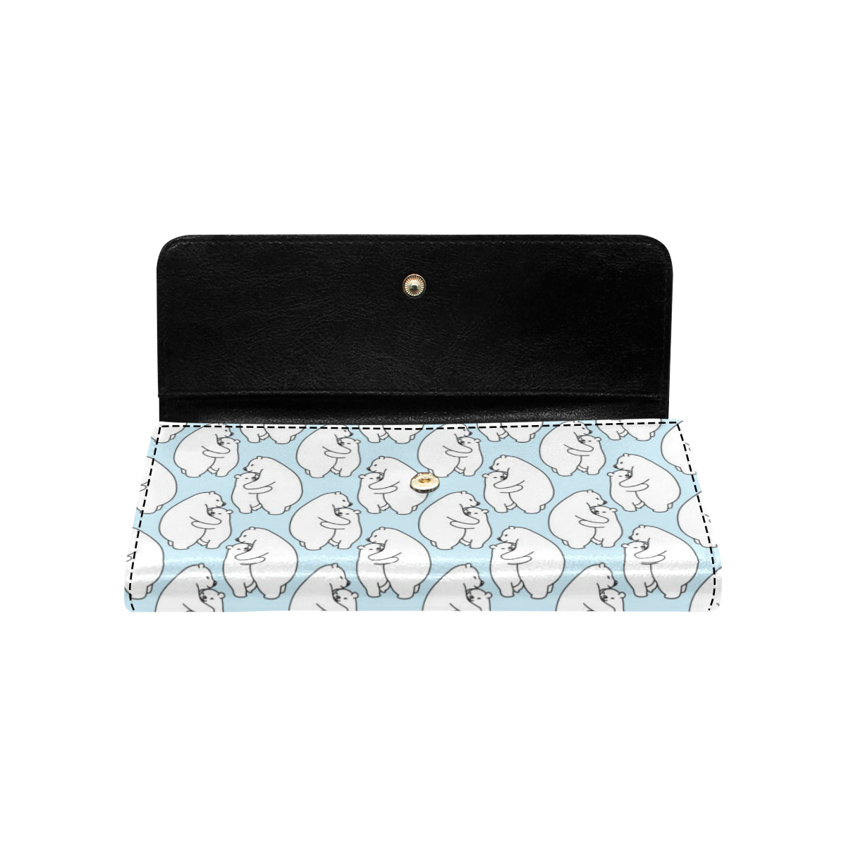 Polar Bear Pattern Print Design PB08 Women's Trifold Wallet