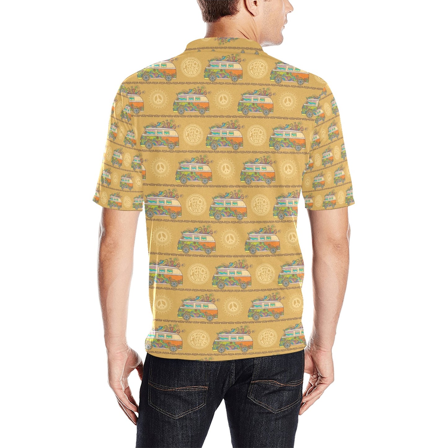 Hippie Van Print Design LKS304 Men Polo Shirt