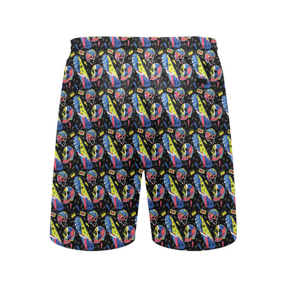 Skateboard Print Design LKS304 Men's Swim Trunks Beach Shorts