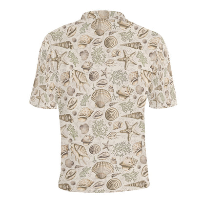 Products Seashell Print Design LKS304 Men Polo Shirt