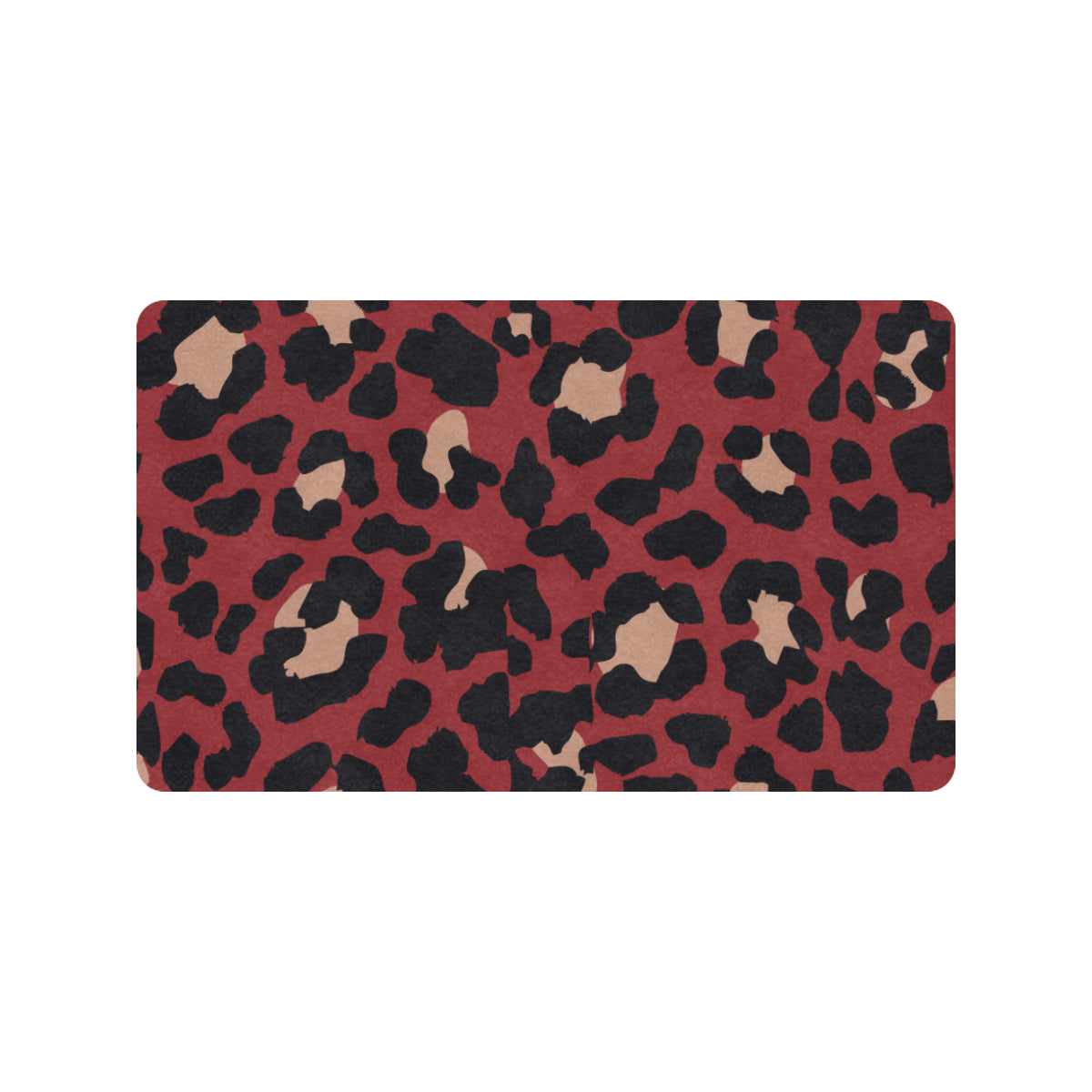 Cheetah Red Print Pattern Rubber Doormat