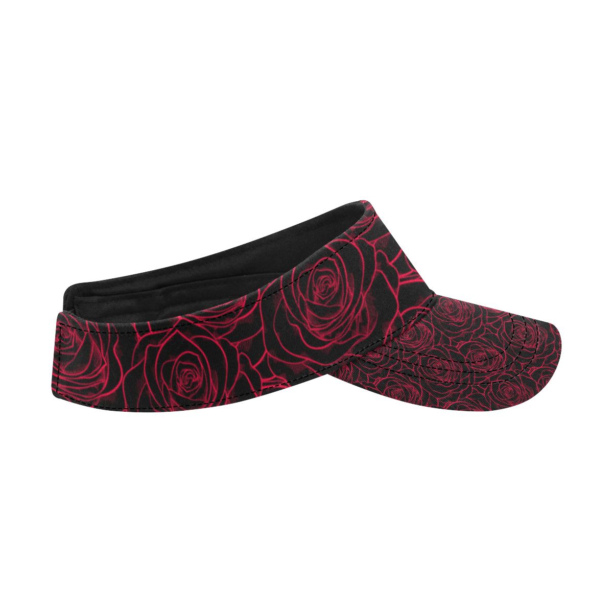 Red Rose Design Print Unisex Sun Visor