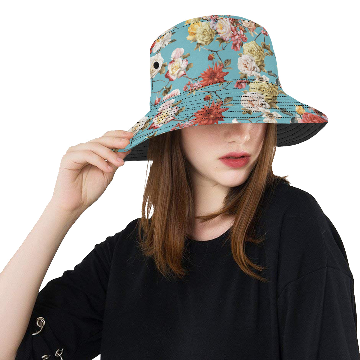 Summer Floral Pattern Print Design SF05 Unisex Bucket Hat