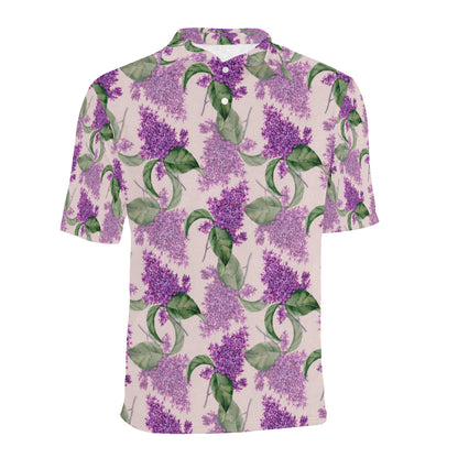 Lilac Pattern Print Design LI02 Men Polo Shirt
