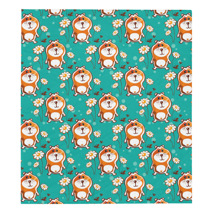 Hamster Pattern Print Design 01 Premium Quilt