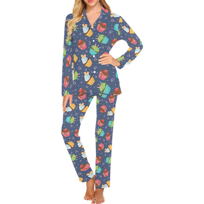 Cupcake Pattern Print Design 02 Women's Long Pajama Set